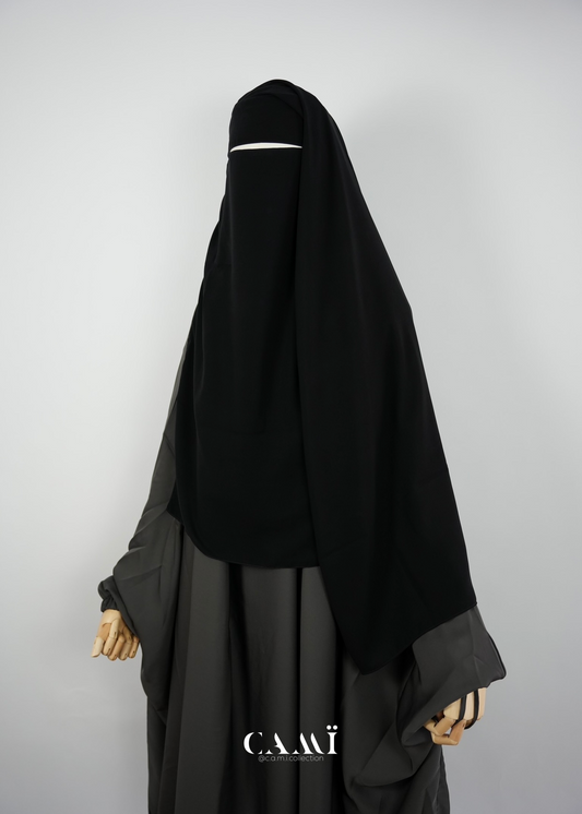 2 layer Niqab black 