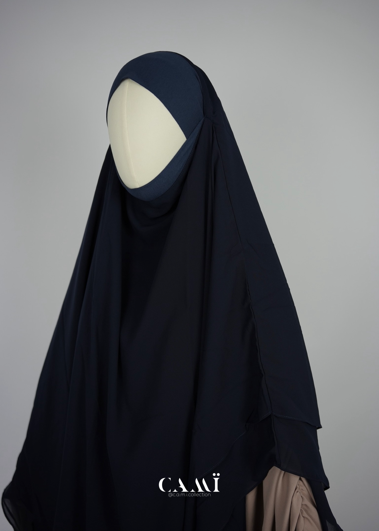 Khimar Chiffon 2 layer navy