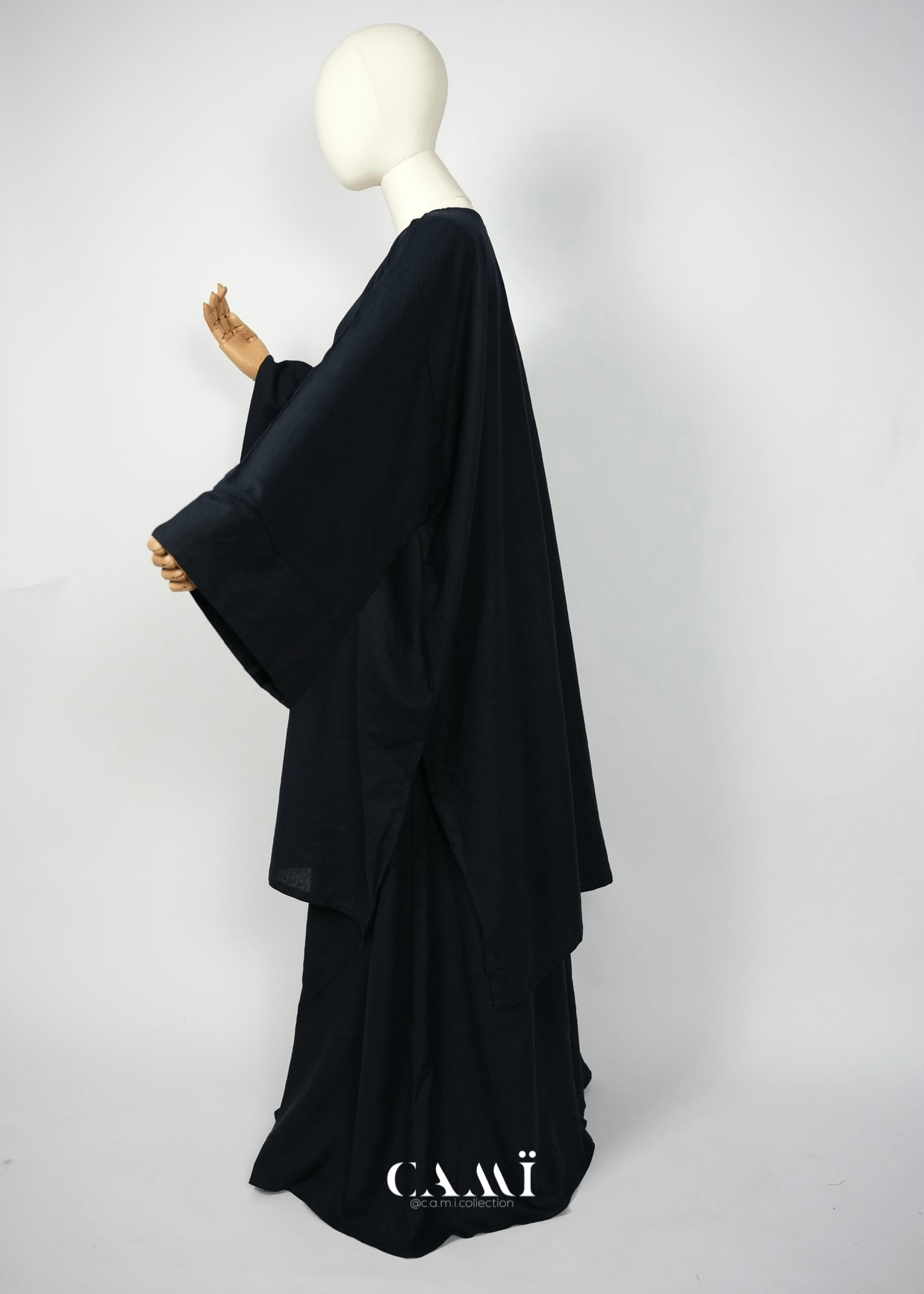 Leinen - Baumwolle Abaya Set dark navy - CAMÏ
