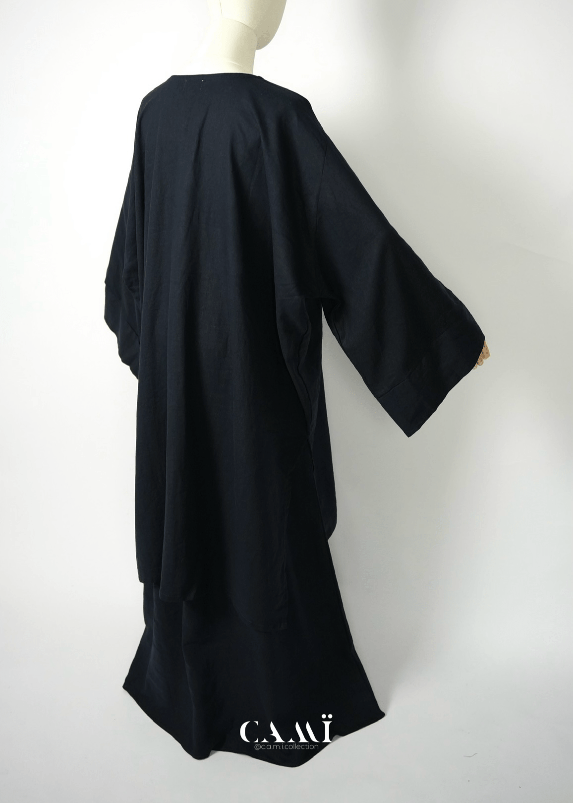 Leinen - Baumwolle Abaya Set dark navy - CAMÏ