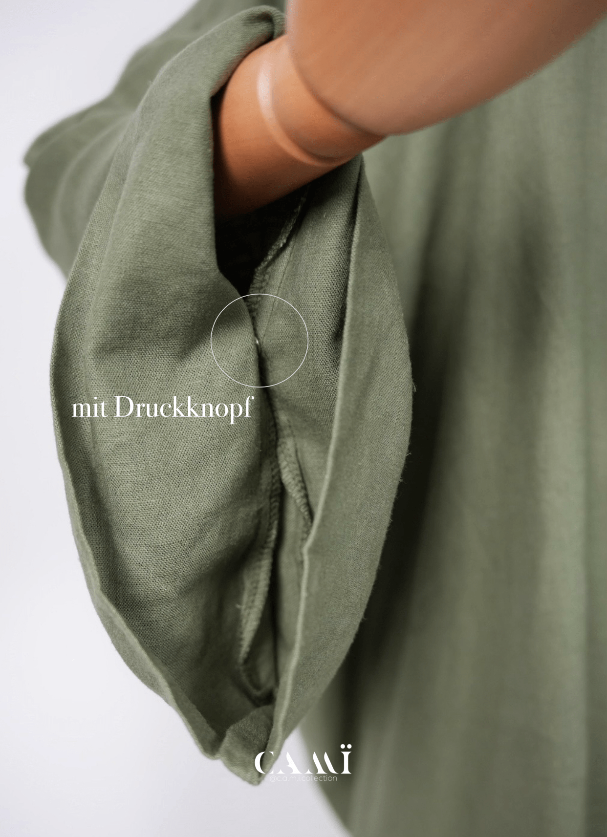 Leinen - Baumwolle Abaya Set khaki - CAMÏ