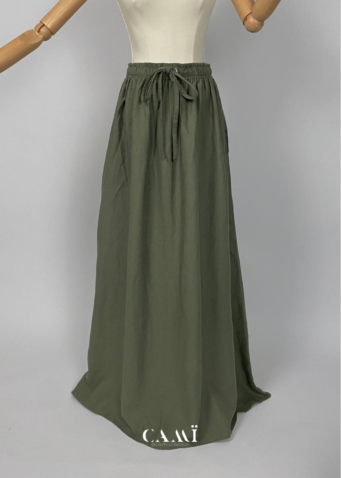 Leinen - Baumwolle Abaya Set khaki - CAMÏ