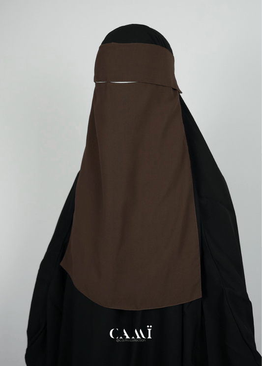 Niqab mit Klappe dunkelbraun Flap Niqab - CAMÏ