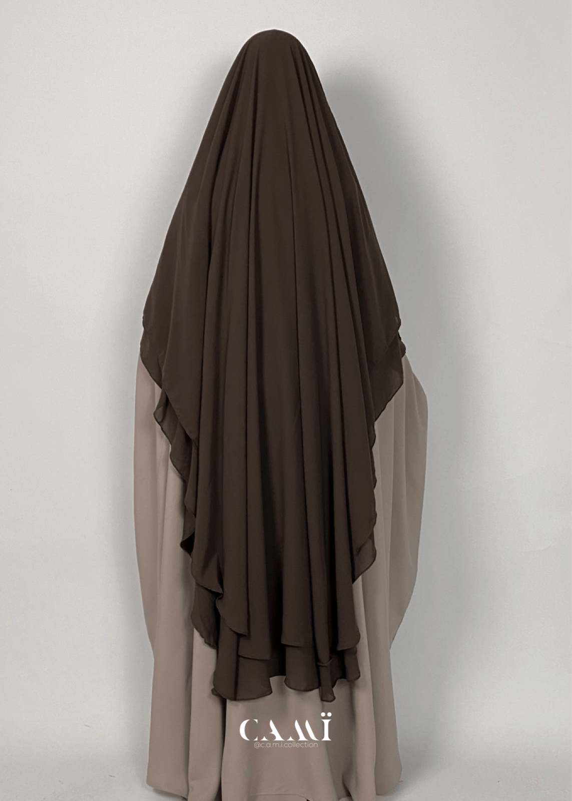 Zweilagiger Chiffon Khimar dark taupe - CAMÏ