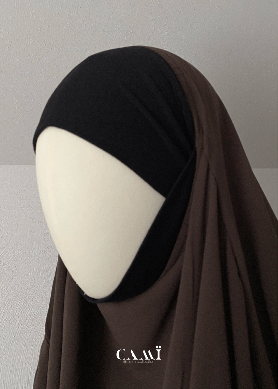 Zweilagiger Chiffon Khimar dark taupe - CAMÏ