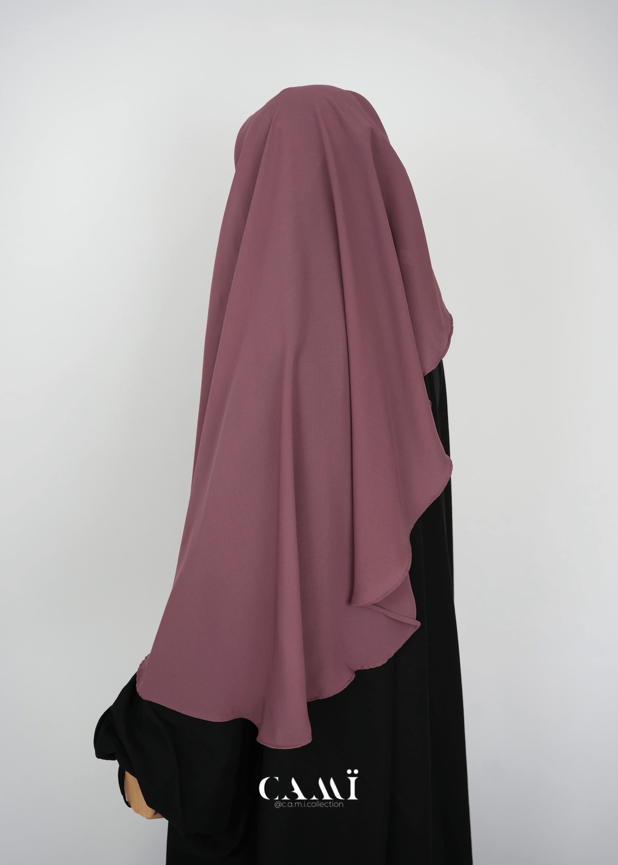 Zweilagiger Niqab mit rundem Schnitt mauve - CAMÏ