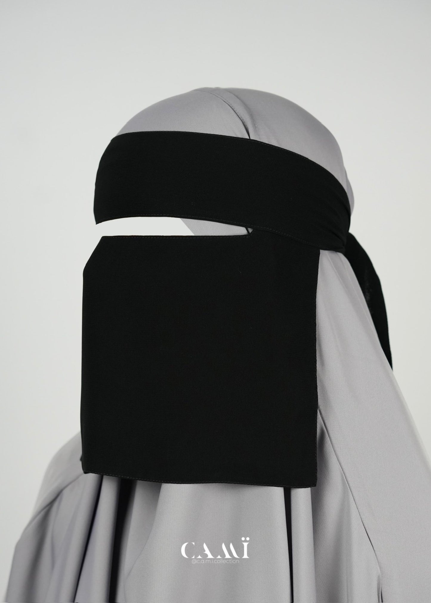 Niqab schwarz einlagig extra kurz - CAMÏ