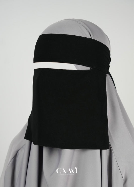 Niqab schwarz einlagig extra kurz - CAMÏ