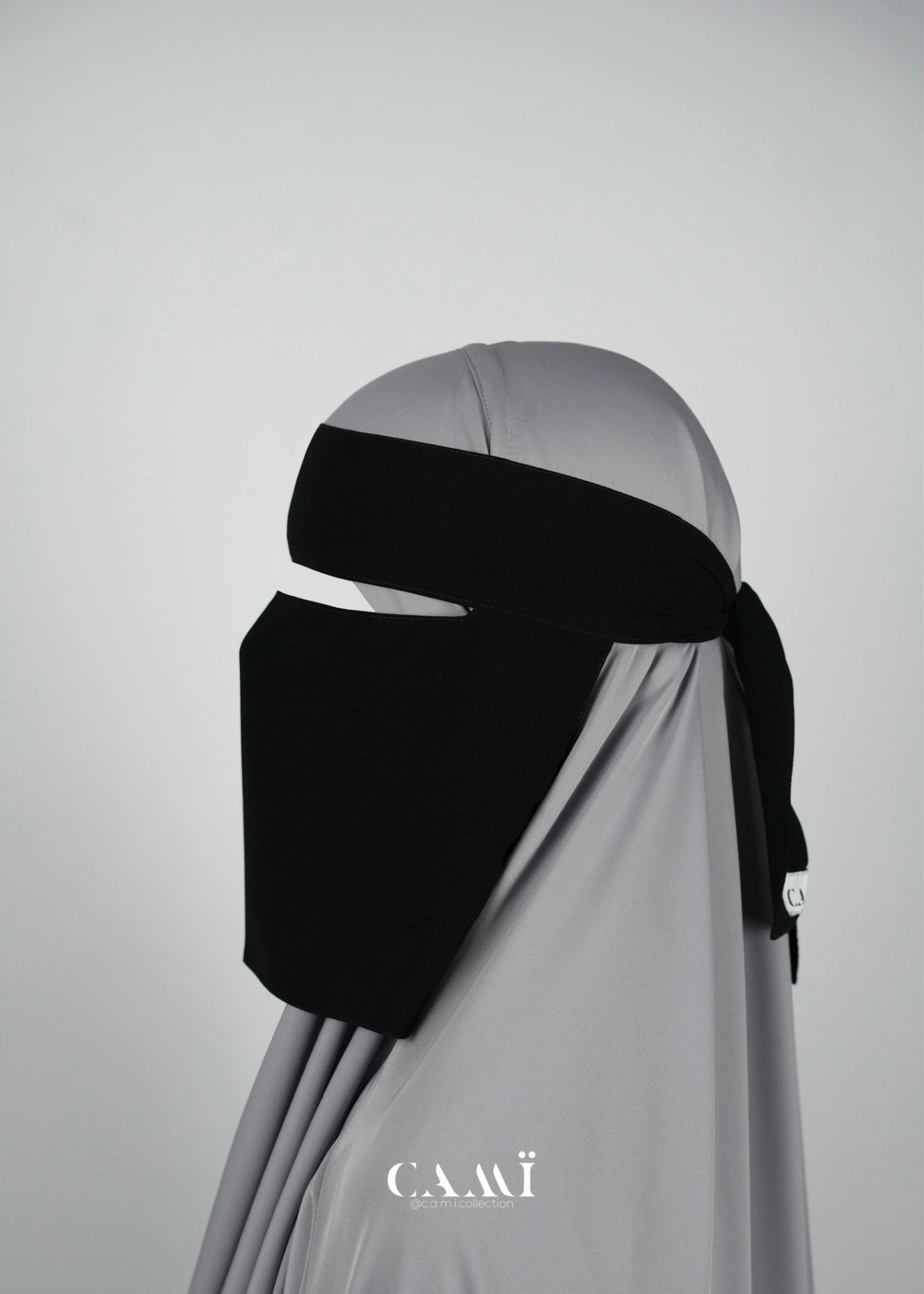 Niqab schwarz einlagig extra kurz - CAMÏ